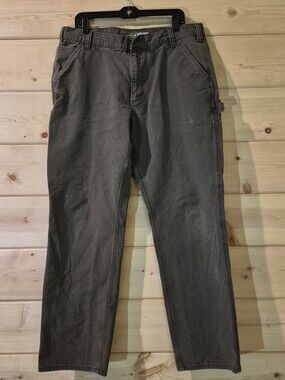 Carhartt Olive Green Rugged Flex Relaxed Fit Duck Utility Work Pants Size 38x32